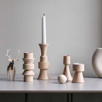 Handcrafted Scandinavian Wooden Candle Holders and wedding wooden candlestick