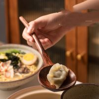 Lengthened Wooden Eating And Drinking Spoons
